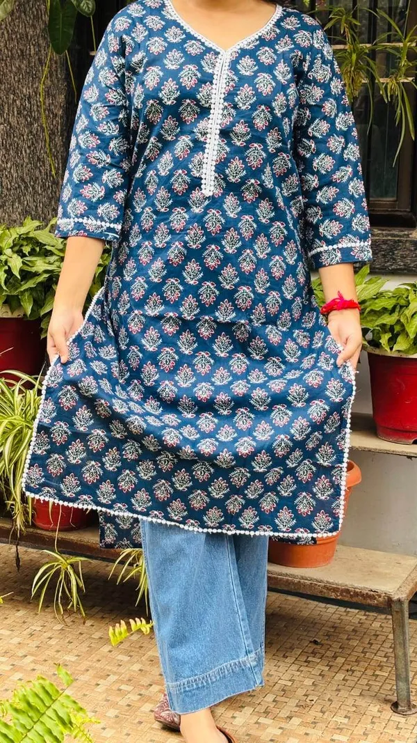 Blue_Premium_Cotton_Kurti_For_Women