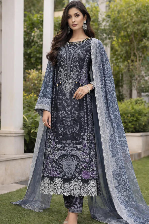 CAndi_Black&_Purple_Pakistani_Lawn_Suit_with_Printed_Dupatta