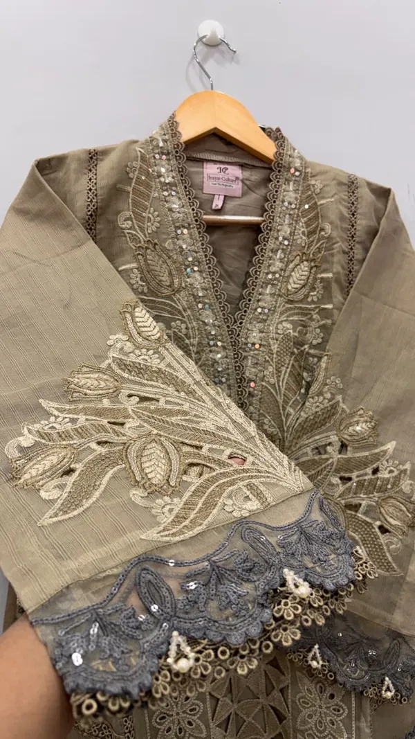 Cocoa_Brown_Premium_Rayon_Kurti_With_Pant_And_Dupatta_Set_For_Women