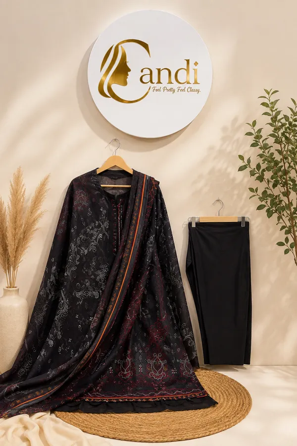Midnight_Black_FLORA_kurti_pant_set