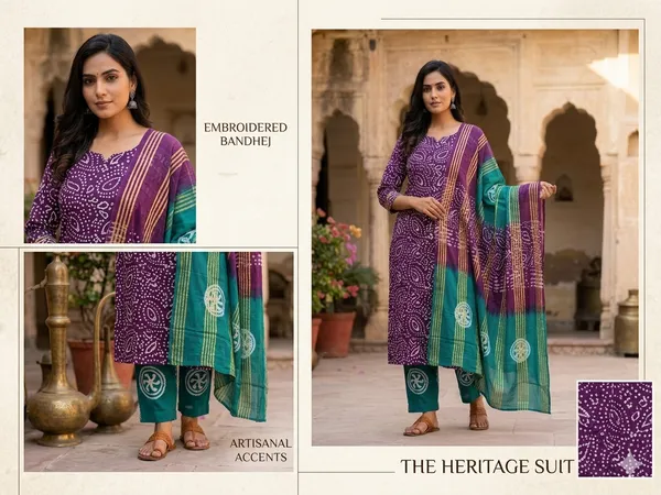 Maroon_And_Bottle_Green_Premium_Cotton_Unstitched_Suit_With_Dupatta_For_Women