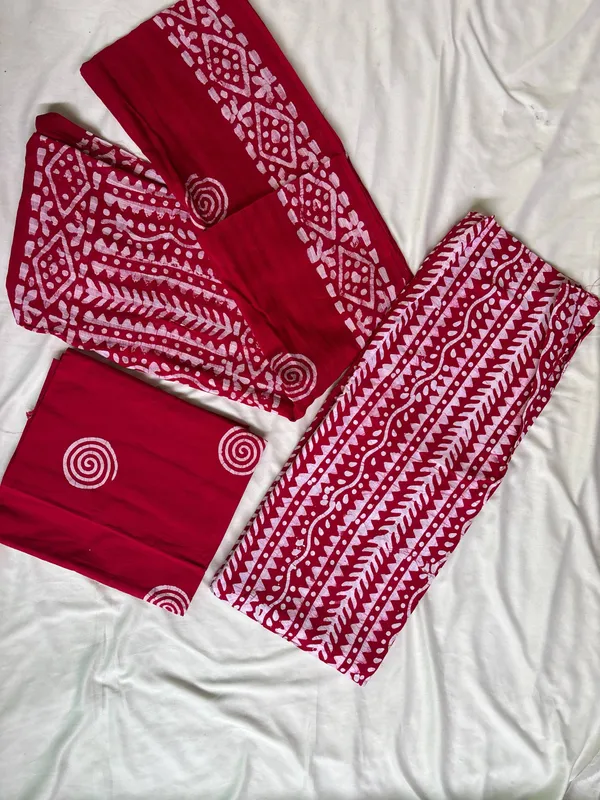 Cotton_Printed_Unstitched_Suit_Set_ÃƒÂ¢Ã¢â€šÂ¬Ã¢â‚¬Å“_Red_Ethnic_Stripe_Design_Kurti_with_Dupatta_&_Bottom