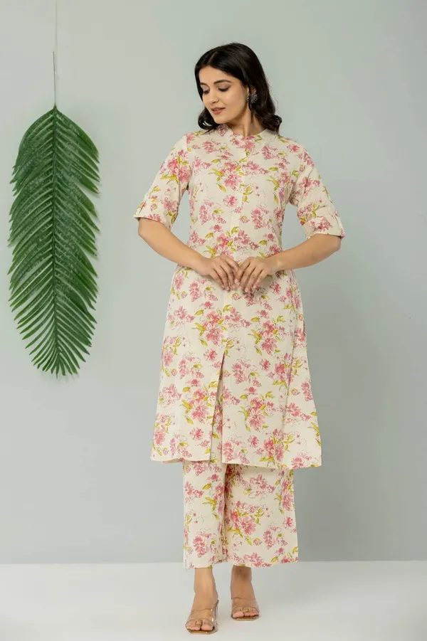 Cream_Premium_Cotton_Co-Ord_Set_For_Women