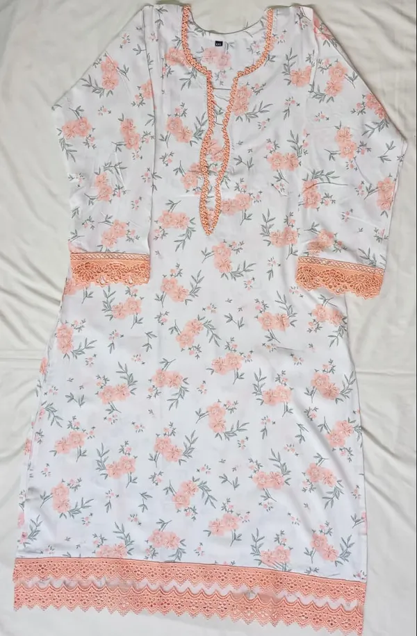 Cream_Premium_Cotton_Kurti_Pant_For_Women