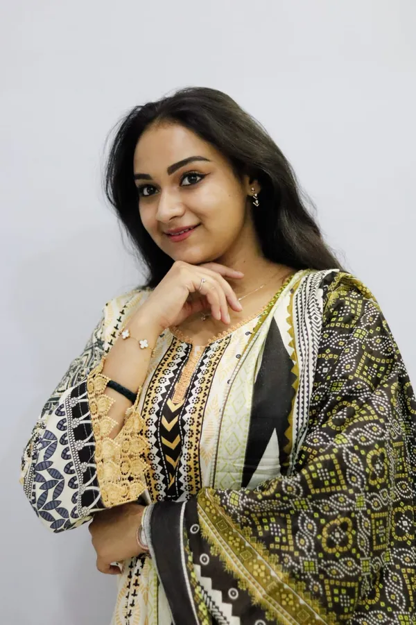 Cream_And_Yellow_Premium_Cotton_Kurti_With_Pant_And_Dupatta_Set_For_Women