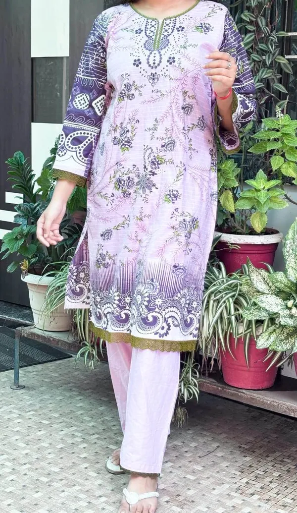 Purple_Premium_Cotton_Kurti_With_Pant_And_Dupatta_Set_For_Women
