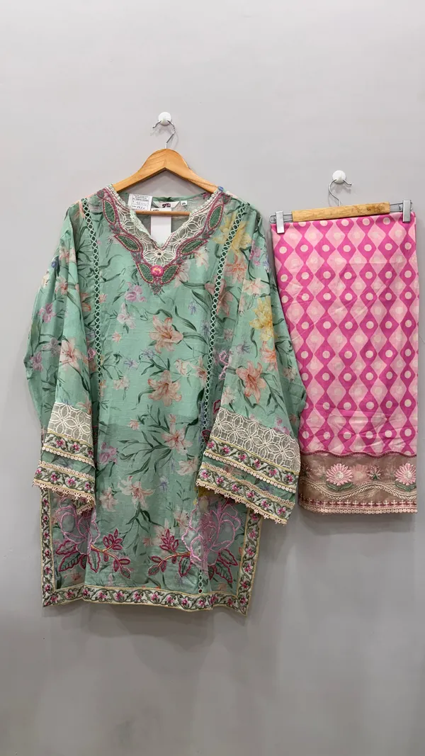 Multicolor_Premium_Rayon_Kurti_With_Pant_And_Dupatta_Set_For_Women
