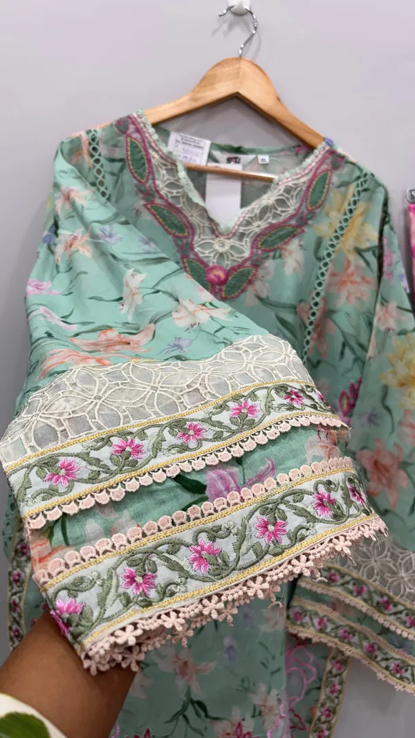 Multicolor_Premium_Rayon_Kurti_With_Pant_And_Dupatta_Set_For_Women