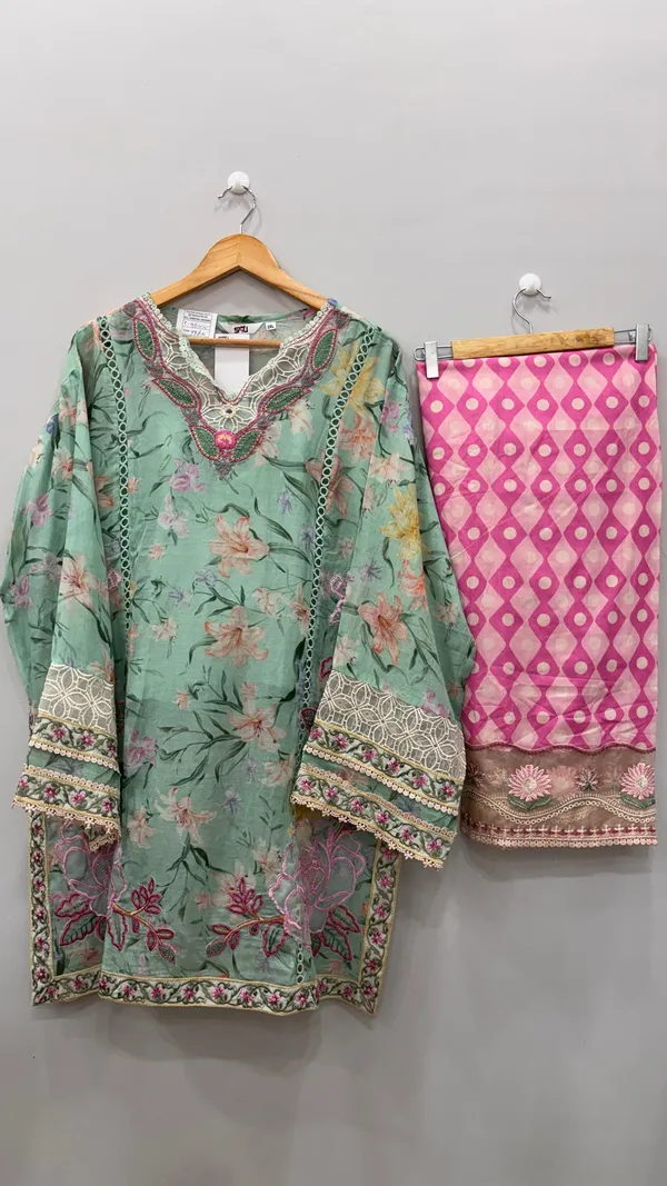 Multicolor_Premium_Rayon_Kurti_With_Pant_And_Dupatta_Set_For_Women