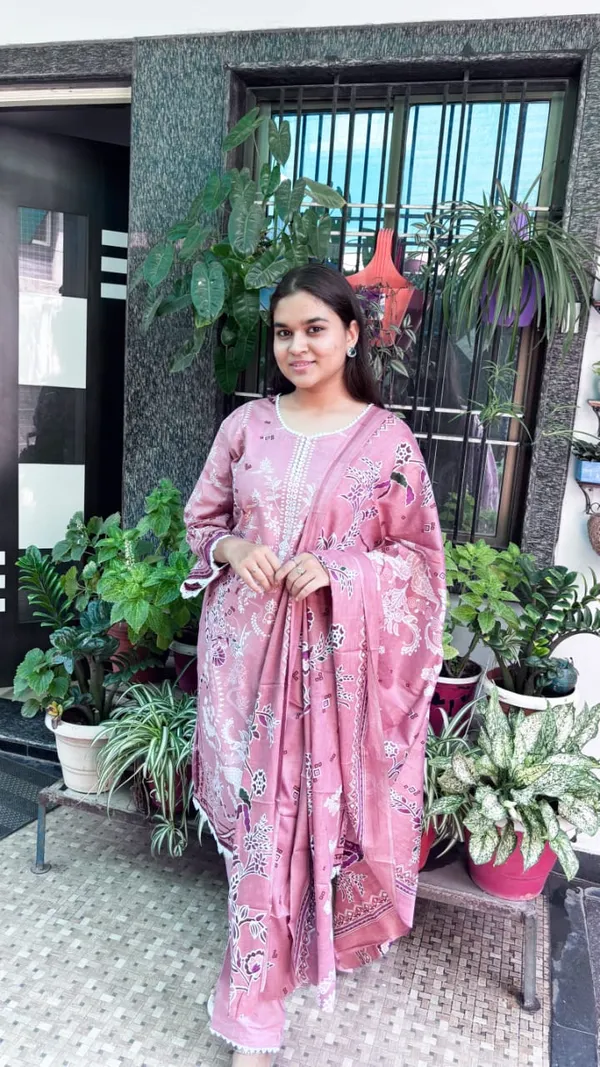 Onion_Pink_Premium_Cotton_Kurti_With_Pant_And_Dupatta_Set_For_Women