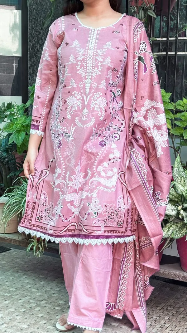 Onion_Pink_Premium_Cotton_Kurti_With_Pant_And_Dupatta_Set_For_Women