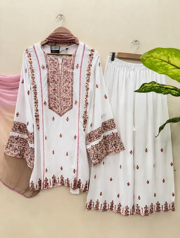 Embroidered_Short_Kurti_Palazzo_Set-White