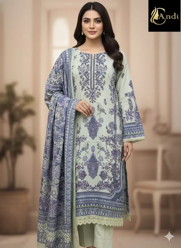 Light_Green_Premium_Cotton_Kurti_With_Pant_And_Dupatta_Set_For_Women