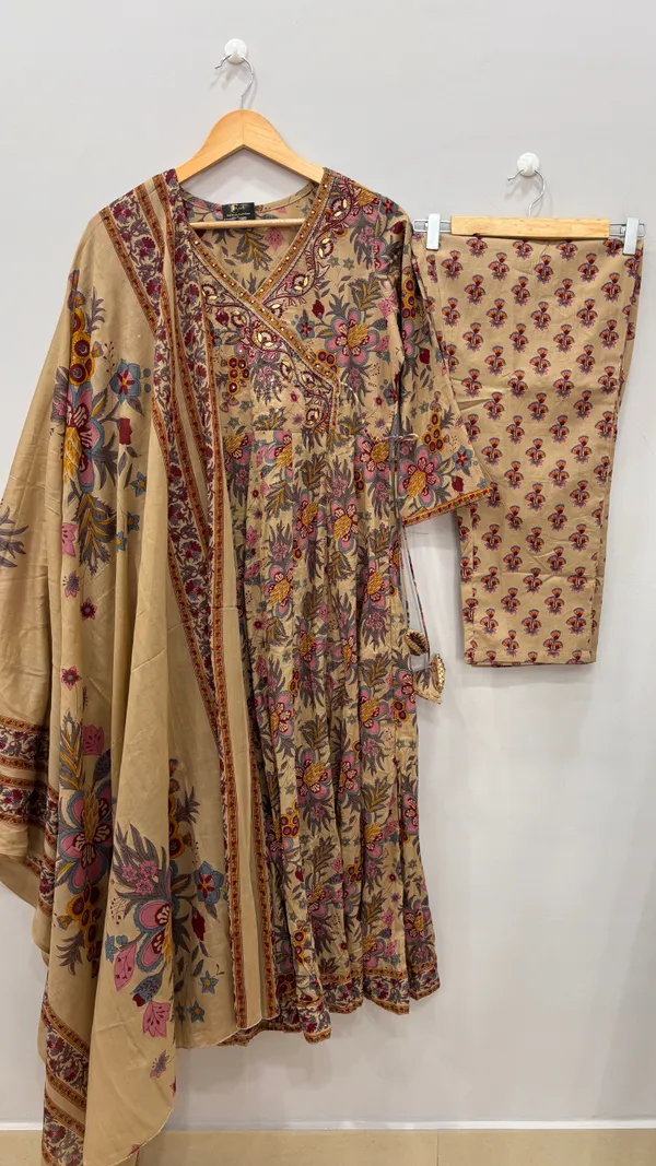 Multicolor_Premium_Cotton_Kurti_With_Pant_And_Dupatta_Set_For_Women