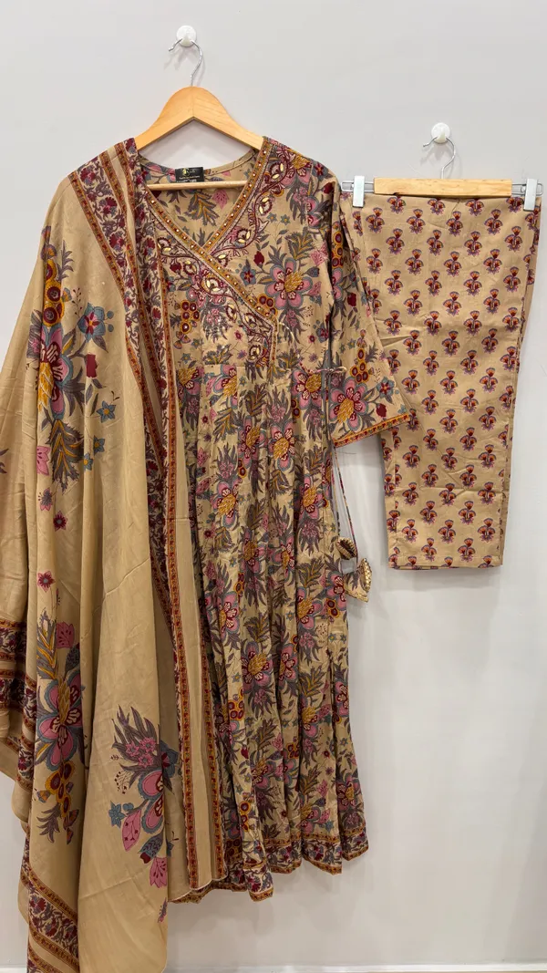 Multicolor_Premium_Cotton_Kurti_With_Pant_And_Dupatta_Set_For_Women