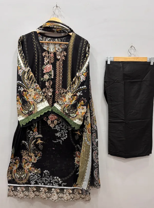Multicolor_Premium_Cotton_Kurti_With_Pant_And_Dupatta_Set_For_Women
