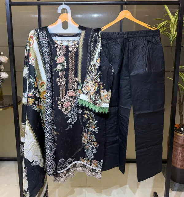 Multicolor_Premium_Cotton_Kurti_With_Pant_And_Dupatta_Set_For_Women