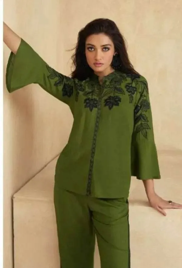 Green_And_Black_Premium_Rayon_Co-Ord_Set_For_Women