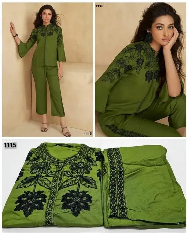 Green_And_Black_Premium_Rayon_Co-Ord_Set_For_Women
