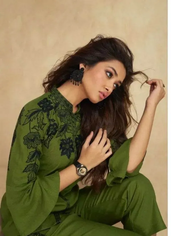 Green_And_Black_Premium_Rayon_Co-Ord_Set_For_Women