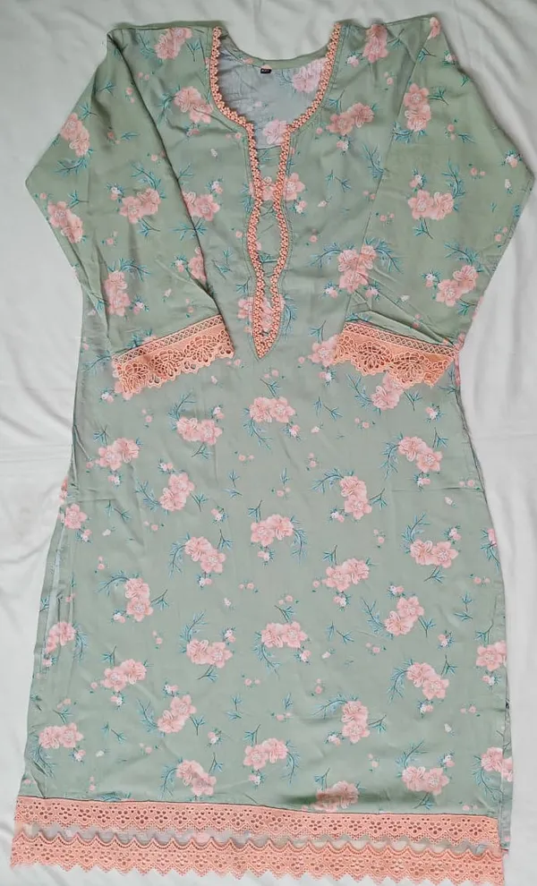 Green_Premium_Cotton_Kurti_Pant_For_Women