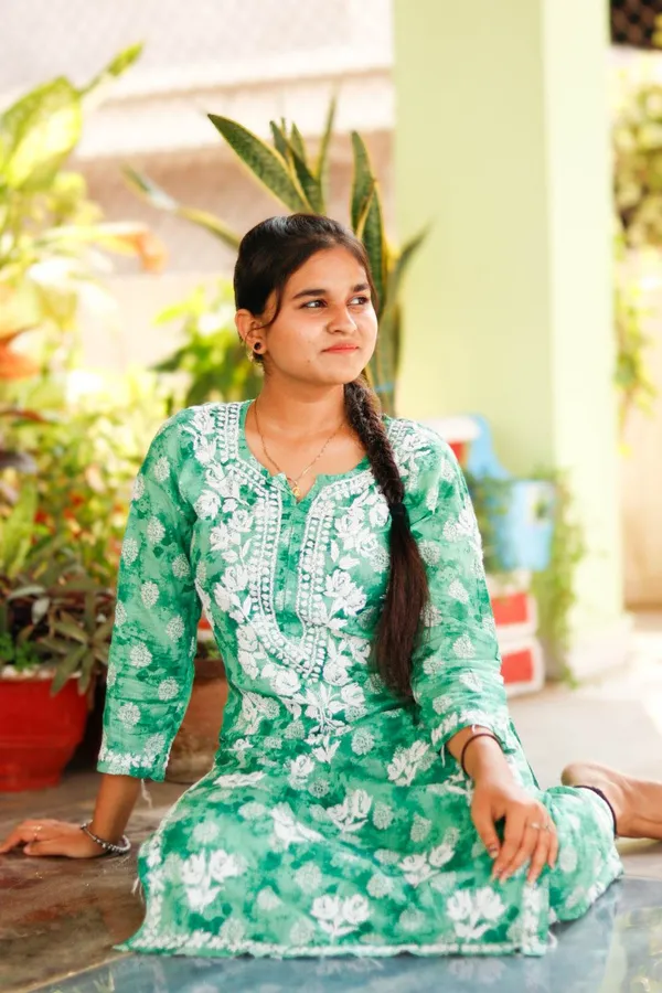 Green_Premium_Cotton_Chikankari_Kurti_Pant_For_Women