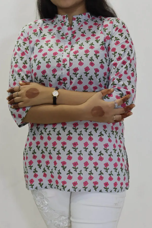 Grey_block_print_cotton_jaipuri_top_for_women