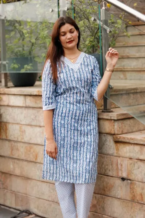 Grey_Premium_Cotton_Kurti_Pant_For_Women