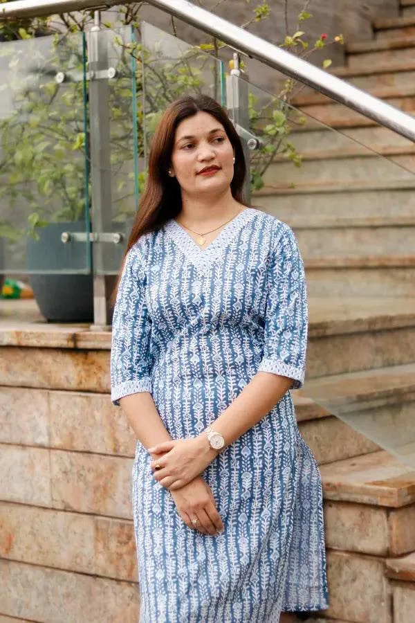 Grey_Premium_Cotton_Kurti_Pant_For_Women