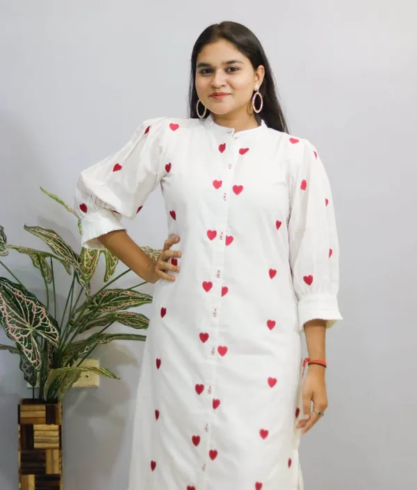 White_Premium_Cotton_Kurti_Pant_For_Women