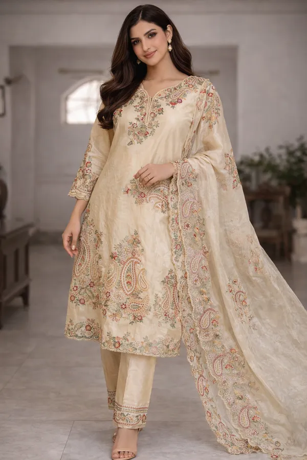 Multicolor_Premium_Silk_Kurti_With_Pant_And_Dupatta_Set_For_Women