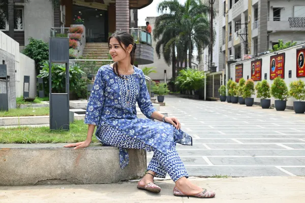 Indigo_Premium_Cotton_Kurti_Pant_For_Women