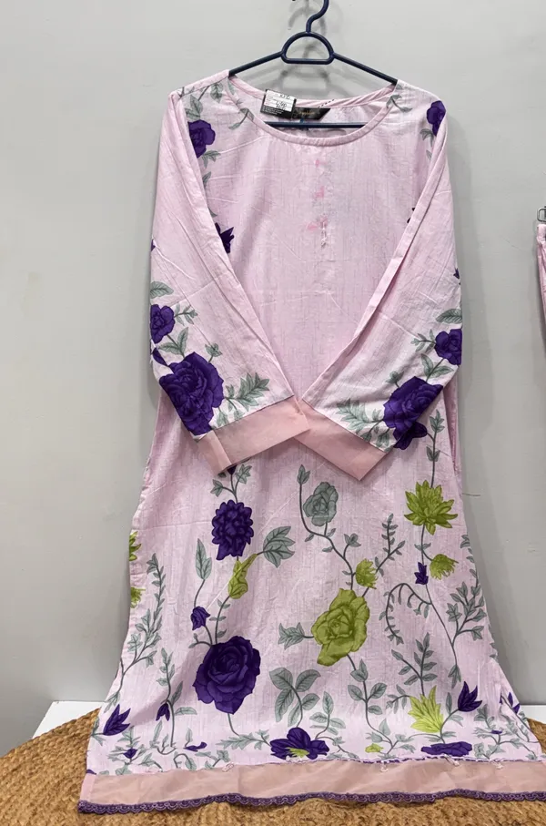 Lavender_Purple_kurti_pant_set