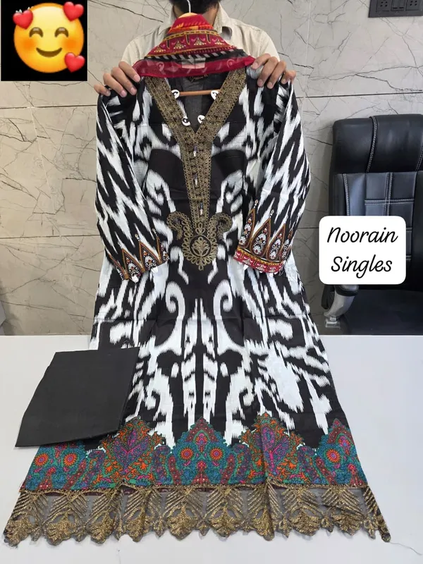 JAZMIN_Heavy_Patch_Work_Suit_–Black_White_Ikat