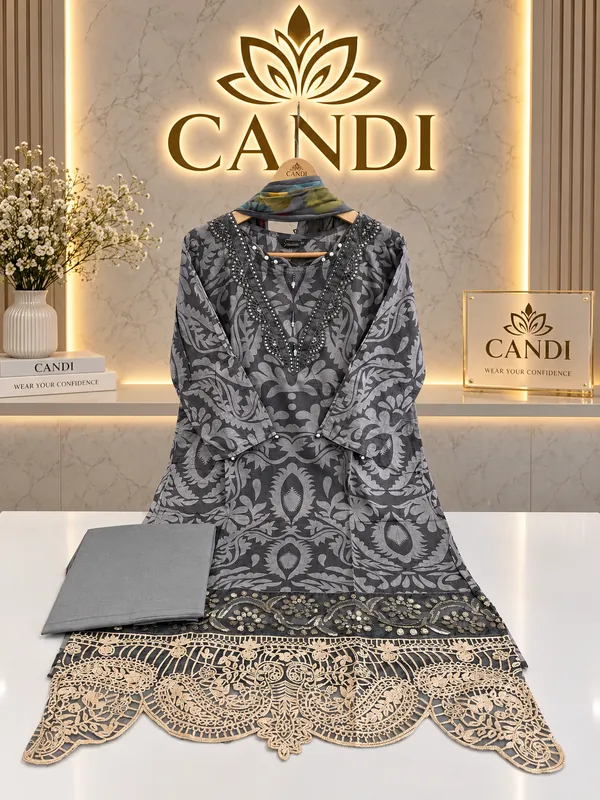 Grey_Premium_Cotton_Kurti_With_Pant_And_Dupatta_Set_For_Women