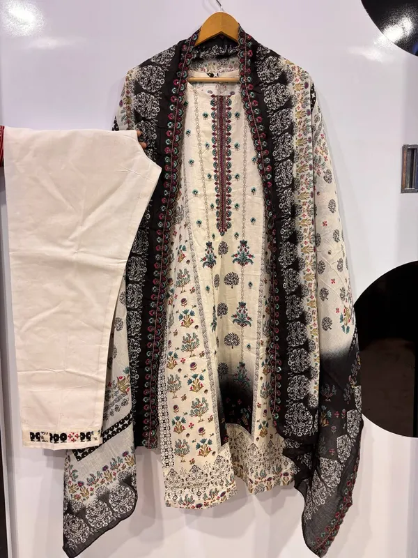 Off_White_Premium_Rayon_Kurti_With_Pant_And_Dupatta_Set_For_Women