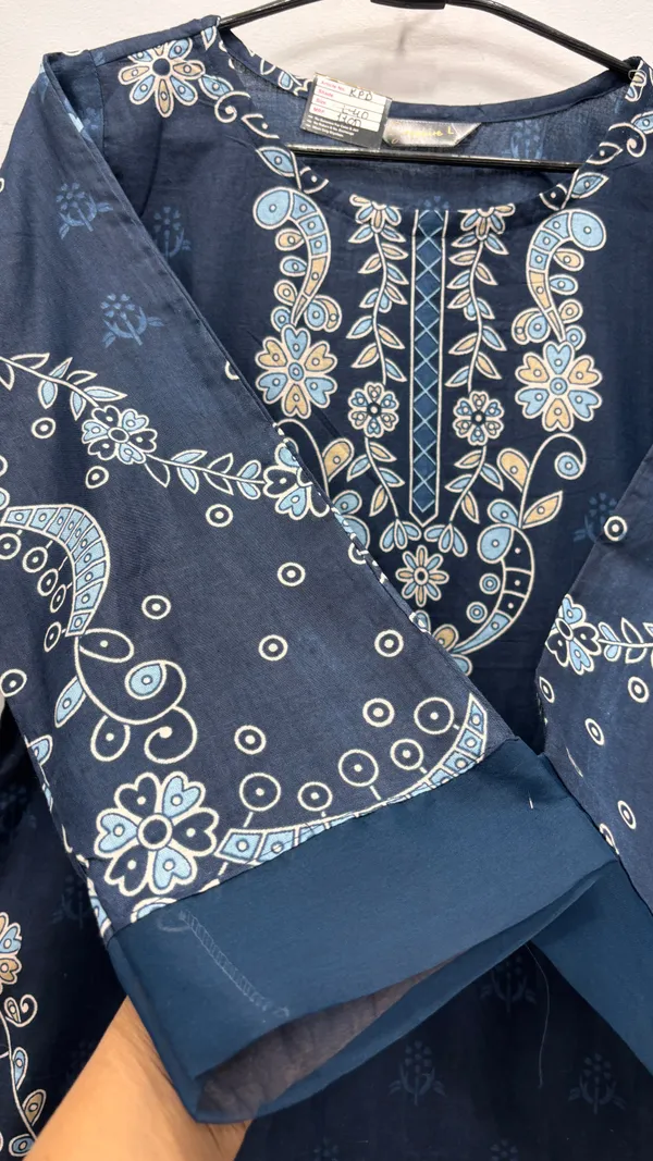 Blue_Premium_Rayon_Kurti_With_Pant_And_Dupatta_Set_For_Women