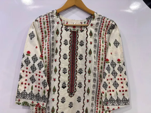 Cream_Premium_Rayon_Kurti_With_Pant_And_Dupatta_Set_For_Women