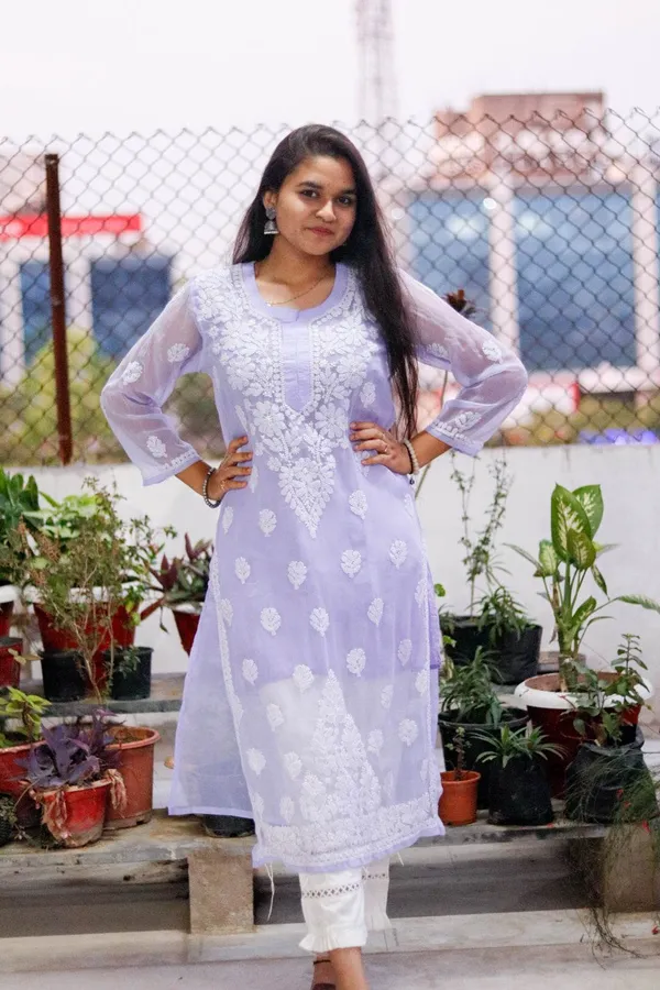 Lavender_Premium_Georgette_Kurti_For_Women