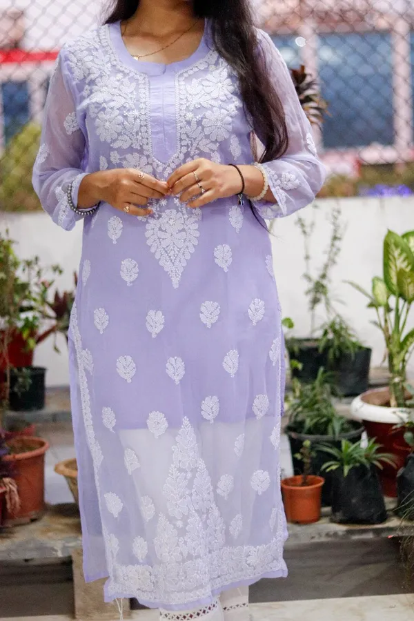 Lavender_Premium_Georgette_Kurti_For_Women