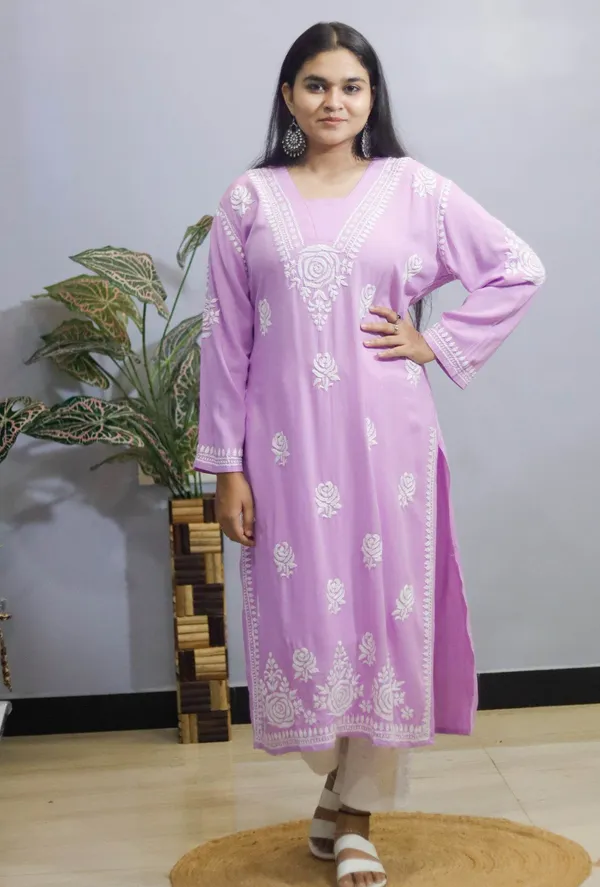 Lavender_And_Rose_Premium_Cotton_Kurti_For_Women