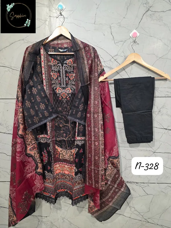 Mulberry_And_Wine_Premium_Cotton_Kurti_With_Pant_And_Dupatta_Set_For_Women