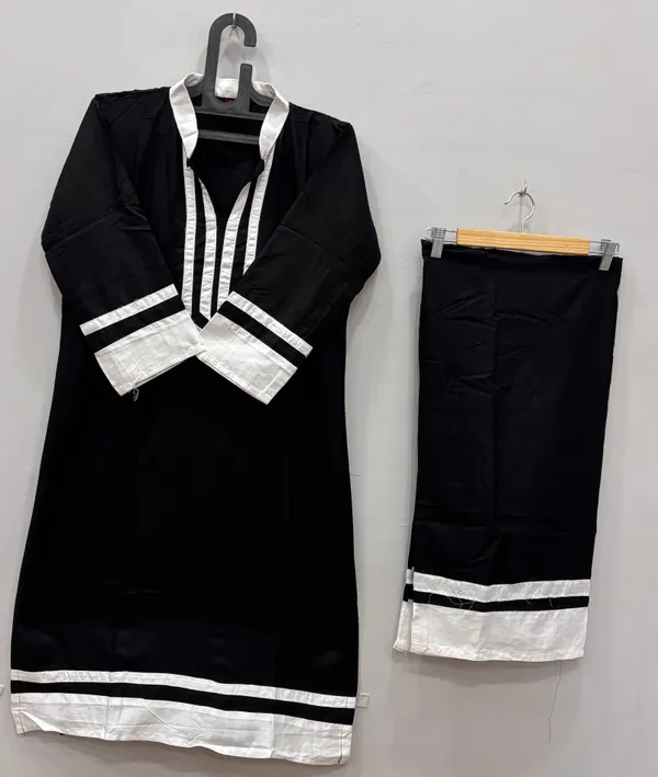 Black_Premium_Cotton_Kurti_With_Pant_And_Dupatta_Set_For_Women
