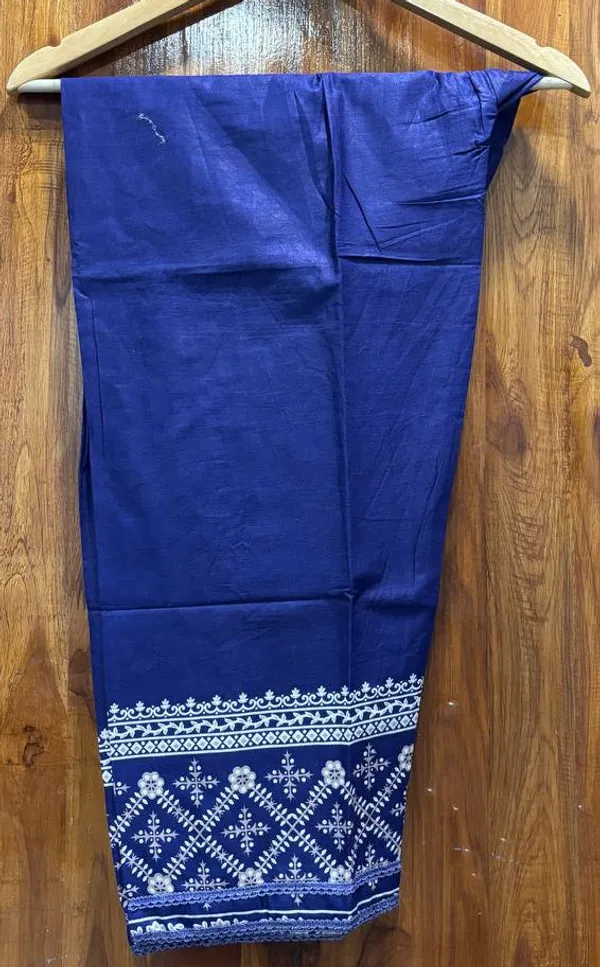 Royal_Blue_And_White_Premium_Cotton_Kurti_With_Pant_And_Dupatta_Set_For_Women