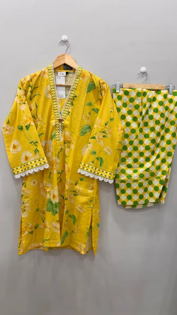 Lemon_Yellow_Premium_Rayon_Kurti_With_Pant_And_Dupatta_Set_For_Women