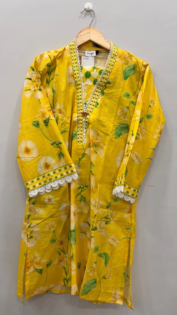 Lemon_Yellow_Premium_Rayon_Kurti_With_Pant_And_Dupatta_Set_For_Women