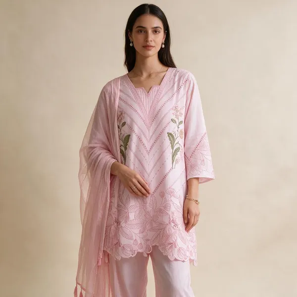 Multicolor_Premium_Rayon_Kurti_With_Pant_And_Dupatta_Set_For_Women