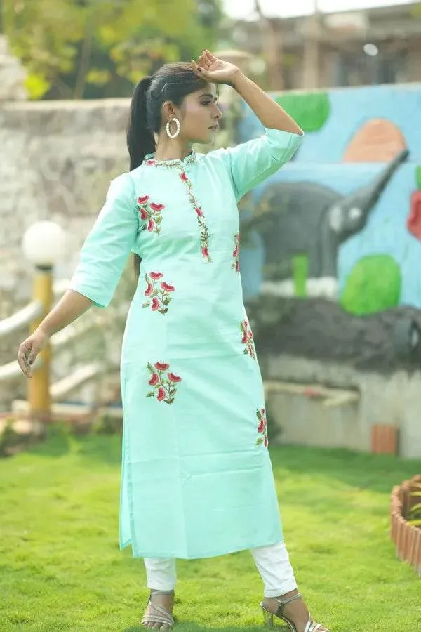 Light_Green_Premium_Cotton_Kurti_For_Women