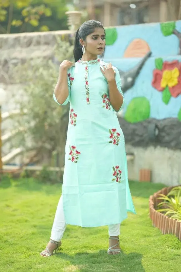 Light_Green_Premium_Cotton_Kurti_For_Women