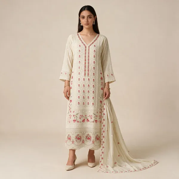 Pista_Green_Premium_Cotton_Kurti_With_Pant_And_Dupatta_Set_For_Women